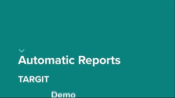 TARGIT 2018 Automatic Reports - Heavy Equipment Industry Demo