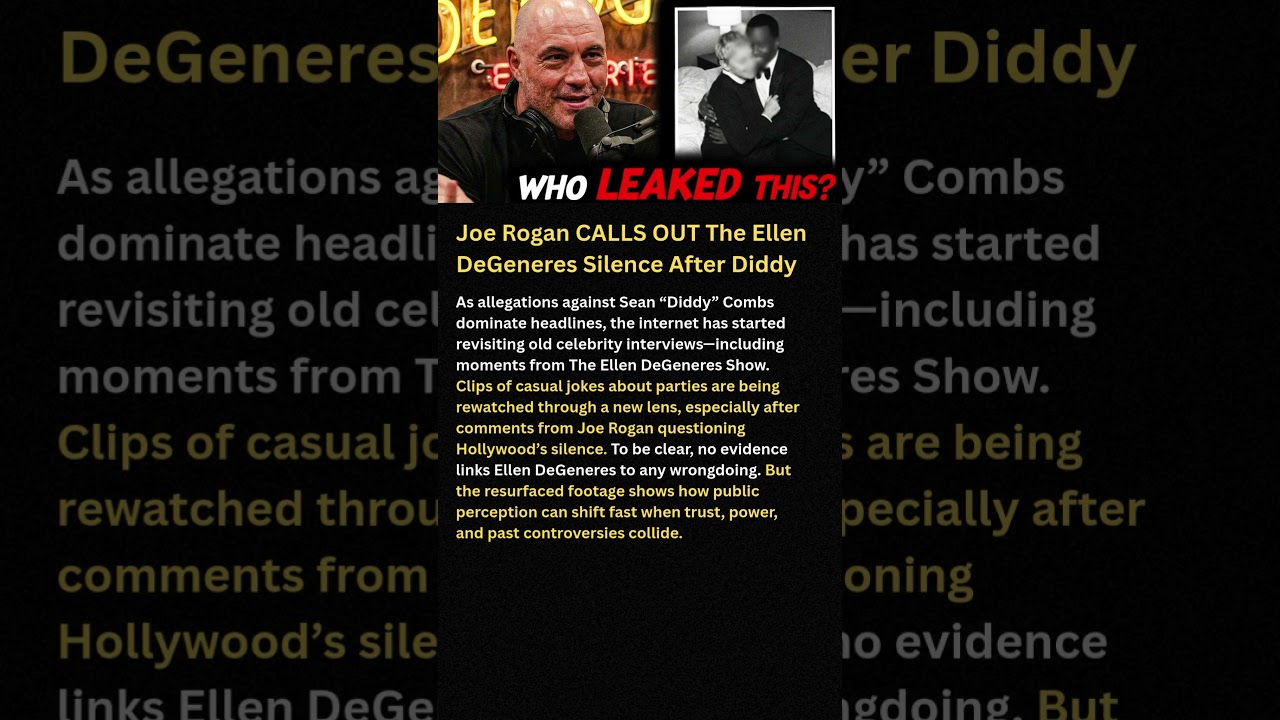 Joe Rogan CALLS OUT The Ellen DeGeneres Silence After Diddy