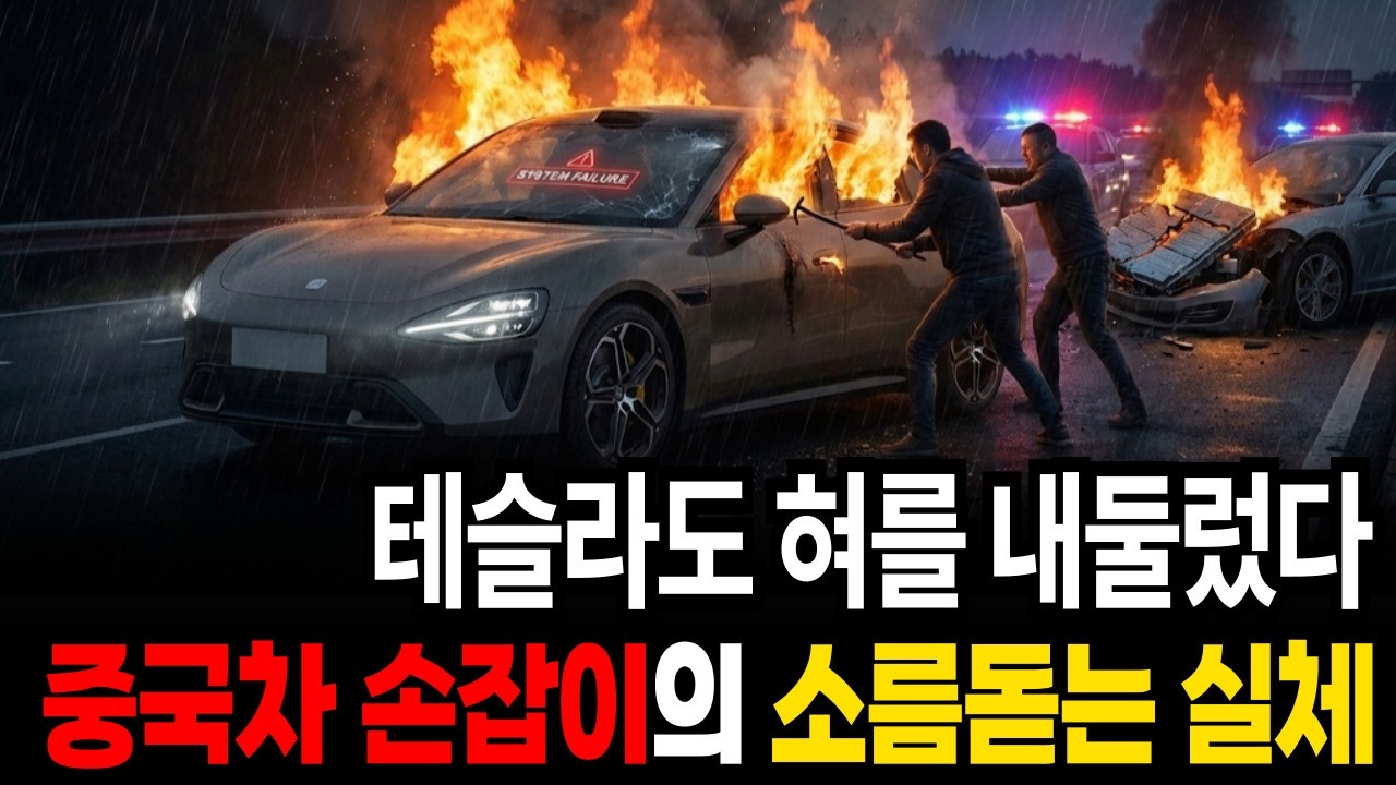 불난 차에 갇혀 일가족 사망..