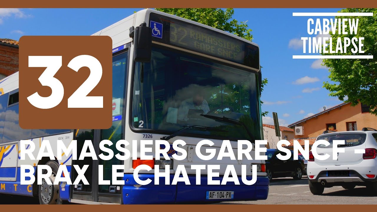 Ligne 32 • Ramassiers Gare SNCF/Brax le château TIMELAPSE