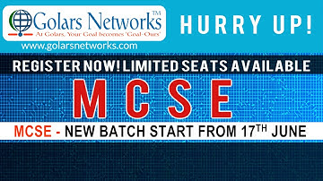 MCSE Training Institute in Hyderabad || Networking Training Institute || Golars Networks