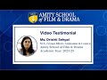 Student testimonial 14 amity school of film  drama