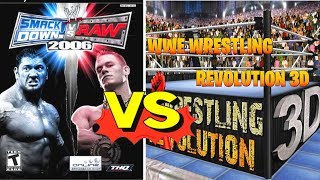 WWE Smackdown VS Raw 2006 Finishers VS WWE Wrestling Revolution 3D Finishers Comparison screenshot 5