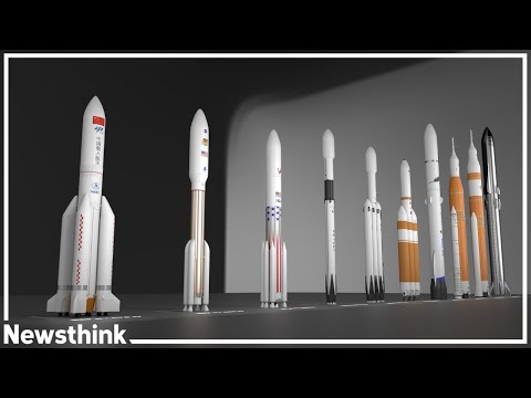 3D Rocket Size Comparison 2021 (Starship, SLS, New Glenn)