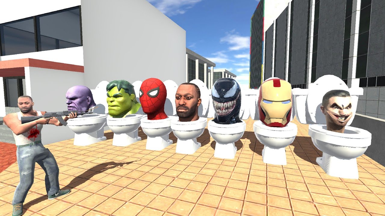 Franklin Plays Hide and Seek with Avengers Skibidi Toilet Monsters – INDIAN BIKE DRIVING 3D