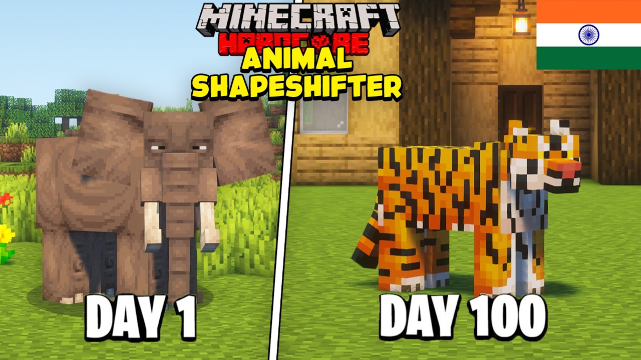 I Survived 100 Days as an ANIMAL SHAPESHIFTER in Minecraft Hardcore (HINDI)