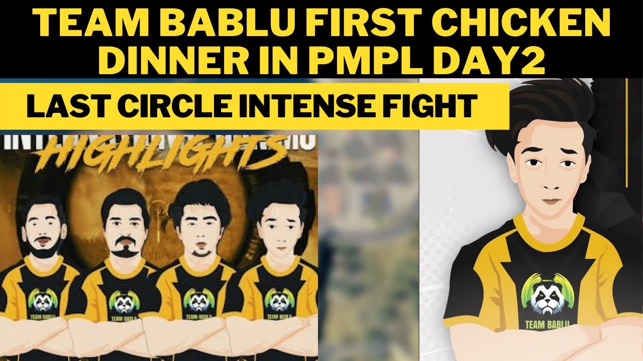 Team Bablu chicken dinner in PMPL day2 | Last circle domination