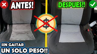 TRUCO l COMO LAVAR O LIMPIAR👌 ASIENTOS DE CARRO DE TELA CASERO/%100 EFECTIVA/ TOTALMENTE GRATIS💲!