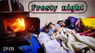 Download Lagu A Freezing Night in the Mountains | The Warmth of a Wood Stove in the Heart of the Cold MP3