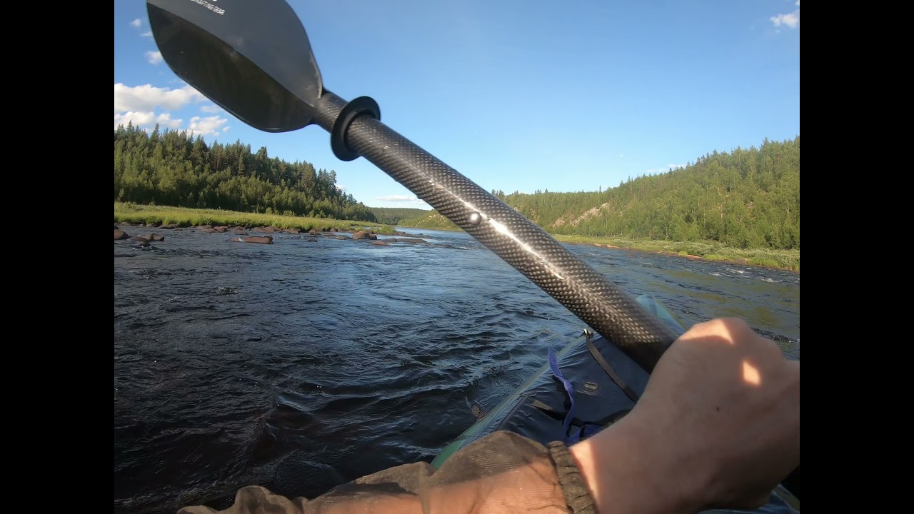 Small rapids in Ivalojoki with a packraft