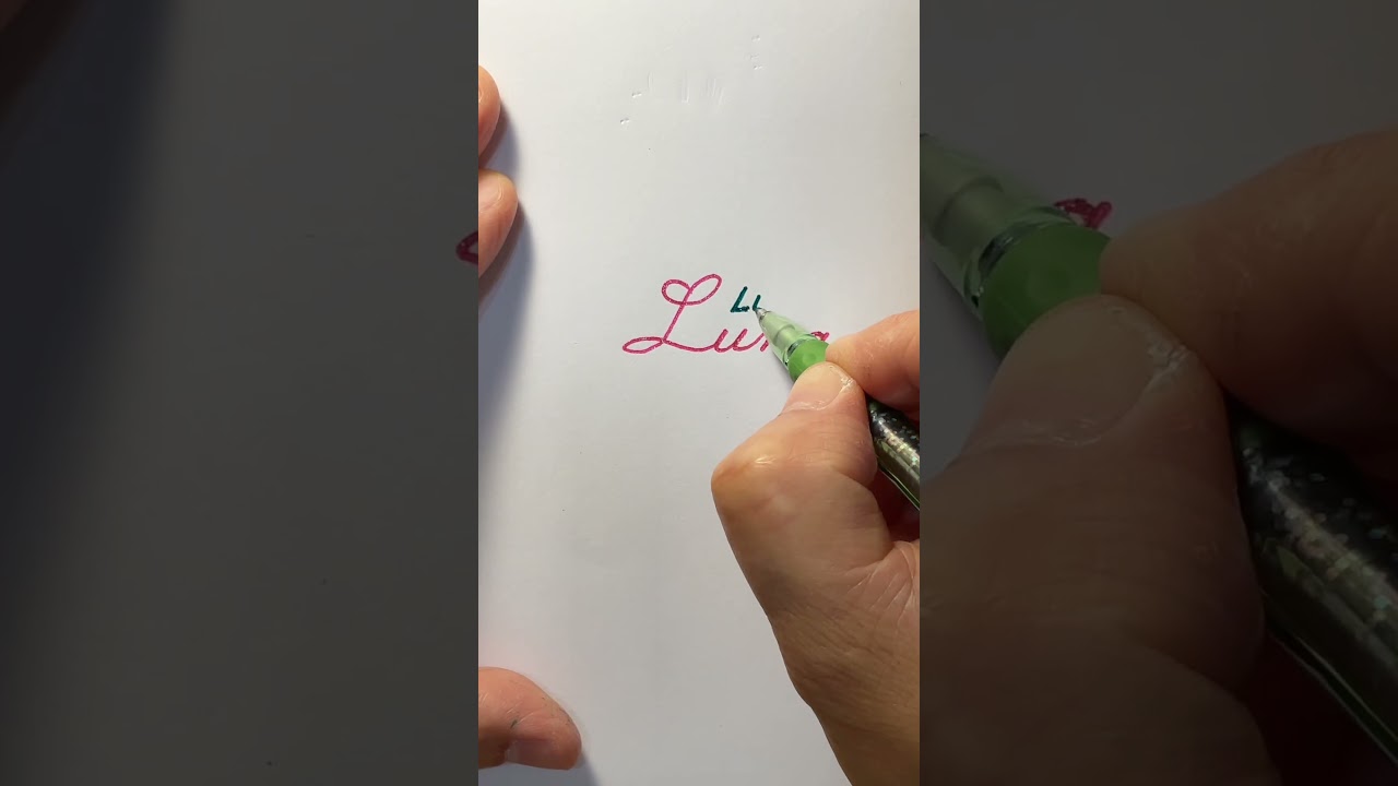 Luna name🌸in slanted & cursivewriting for beginners#shorts