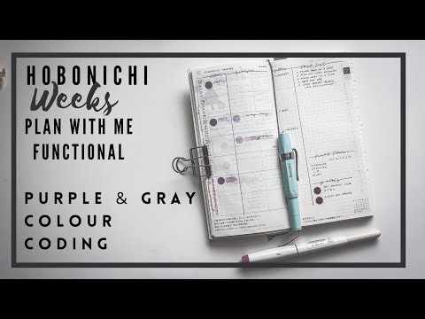 HOBONICHI WEEKS 2021 functional plan with me | colour coding purple & gray | paperjoyph