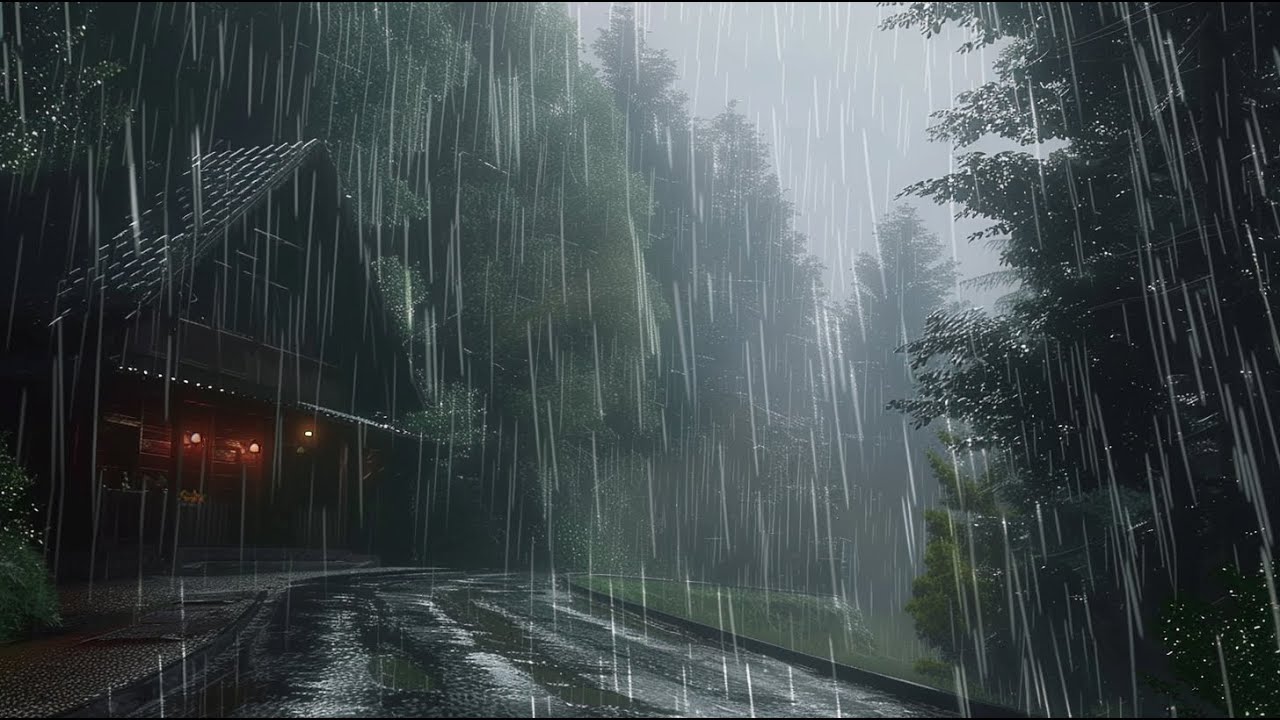 RAIN SOUND FOR SLEEPING｜Heavy Rain & Thunder Sounds for Deep Relaxation in Norway Mountain at Night
