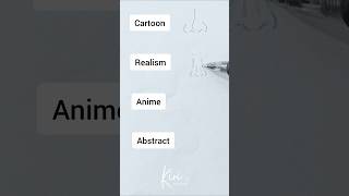How to draw nose Cartoon vs Realism vs Anime vs Abstract #howtodrawanime #howtodraw