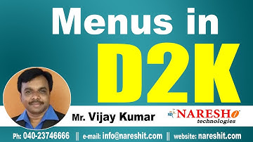 Menus in D2K | D2K Forms and Reports Tutorial | Mr. Vijay Kumar