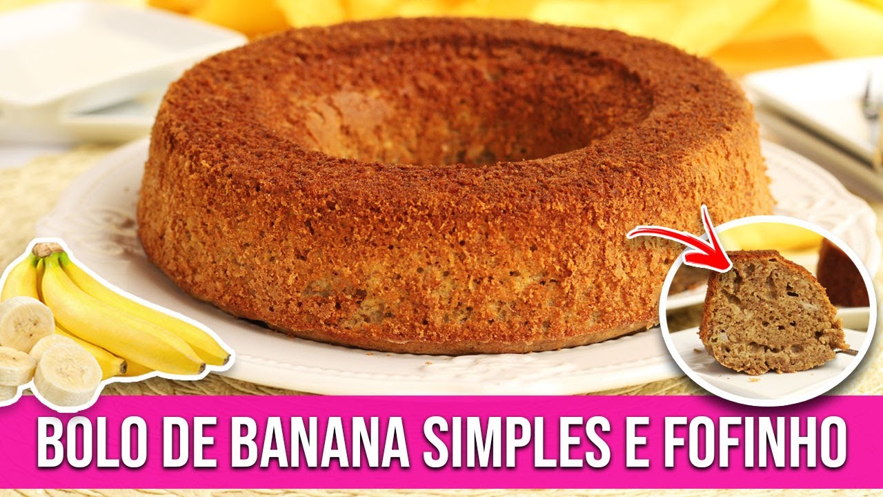 BOLO DE BANANA SIMPLES E FOFINHO SEM AÇÚCAR - Receitas saudáveis com a Chef  Susan Martha