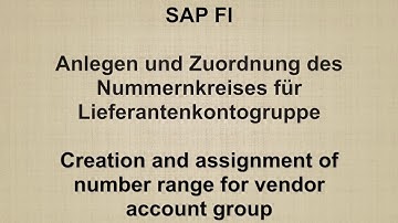 SAP FI - Create and assign number range to vendor account group