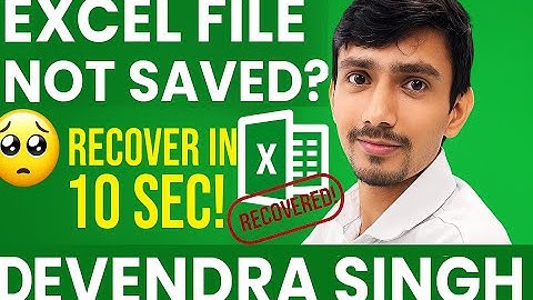 💾 Recover Unsaved Excel File in 10 Seconds | 100% Working Method