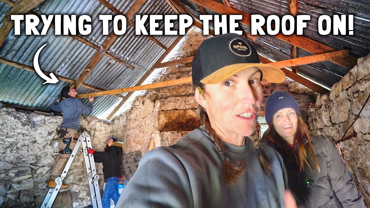 Bracing for the storms at our stone house. - YouTube