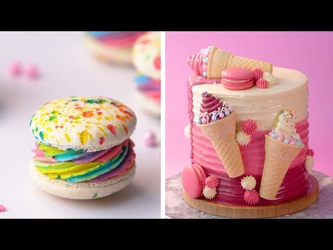 amazing-cake-decorating-ideas-compilation-|-making-color-macarons-video-tutorial-|-so-tasty-cake