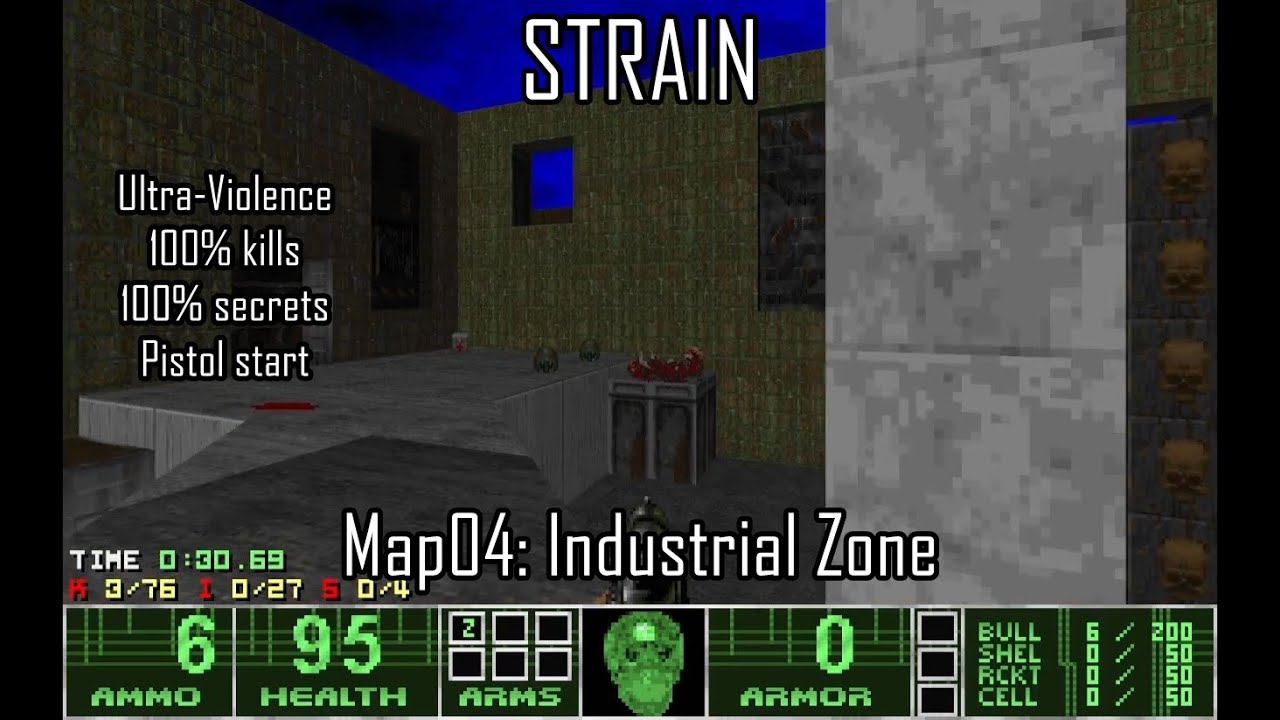 Doom II STRAIN Map04 Industrial Zone (UVMAX) YouTube