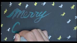 【Merry Christmas（メリークリスマス）】を筆記体で