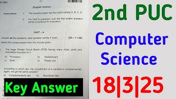 2nd PUC Computer Science Final Exam 2025 Key Answers