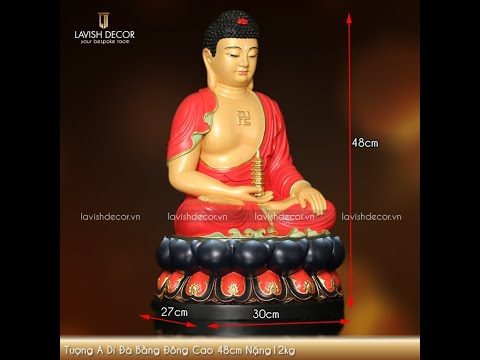 Video Tượng Phật A Di Đà Cầm Tháp bằng đồng cao 48cm nặng... - youtube