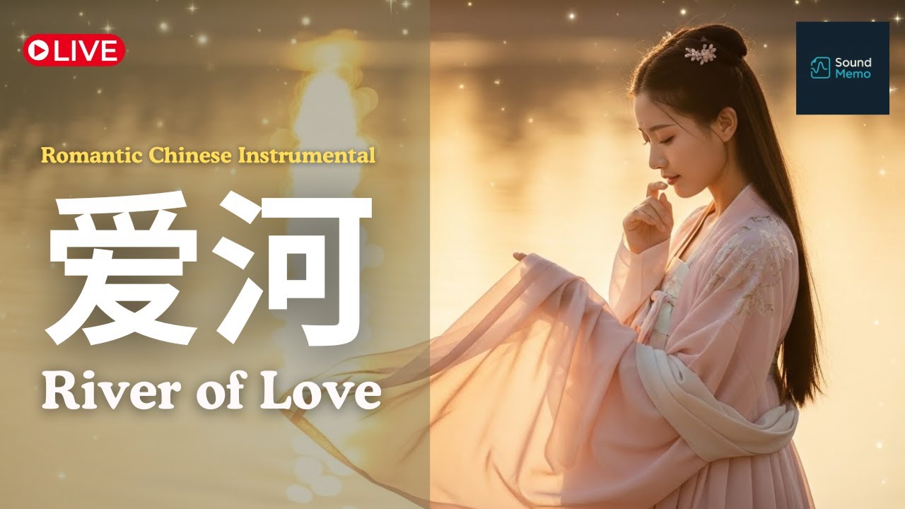 🌸爱河 (River of Love) 🩷 Romantic Chinese Instrumental | Soft Guzheng + Fairy Ambient Vocals