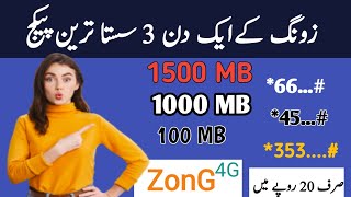 Zong Daliy Internet Package 2022 |one day internet package zong | Tech Ilham