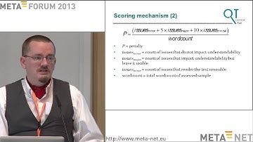 Arle Lommel: Software and Tools for HQ Translation -- Quality Metrics. META-FORUM 2013