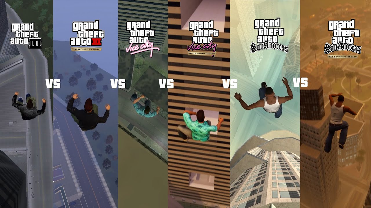Jumping From the Highest Buildings | Original GTA vs. GTA Trilogy (Definitive Edition)