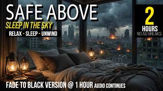 Post-Apocalyptic Penthouse 🌧️ Fade to Black | Rain & Distant Fires for Sleep (2 Hours)