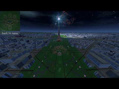 Unity3d Music Visualization - Eiffel Tower  (Fireworks and Fractal Trees)