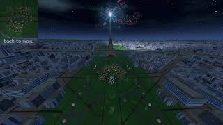 Unity3d Music Visualization - Eiffel Tower  (Fireworks and Fractal Trees)
