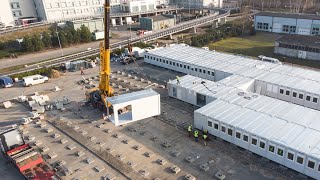 Post�p prac przy budowie szpitala tymczasowego w Ostro��ce