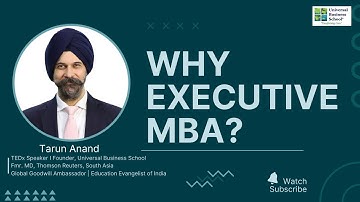 A Prestigious UBS Cardiff Executive MBA Degree -  Mr Tarun Anand Founder & Chairman of UBS
