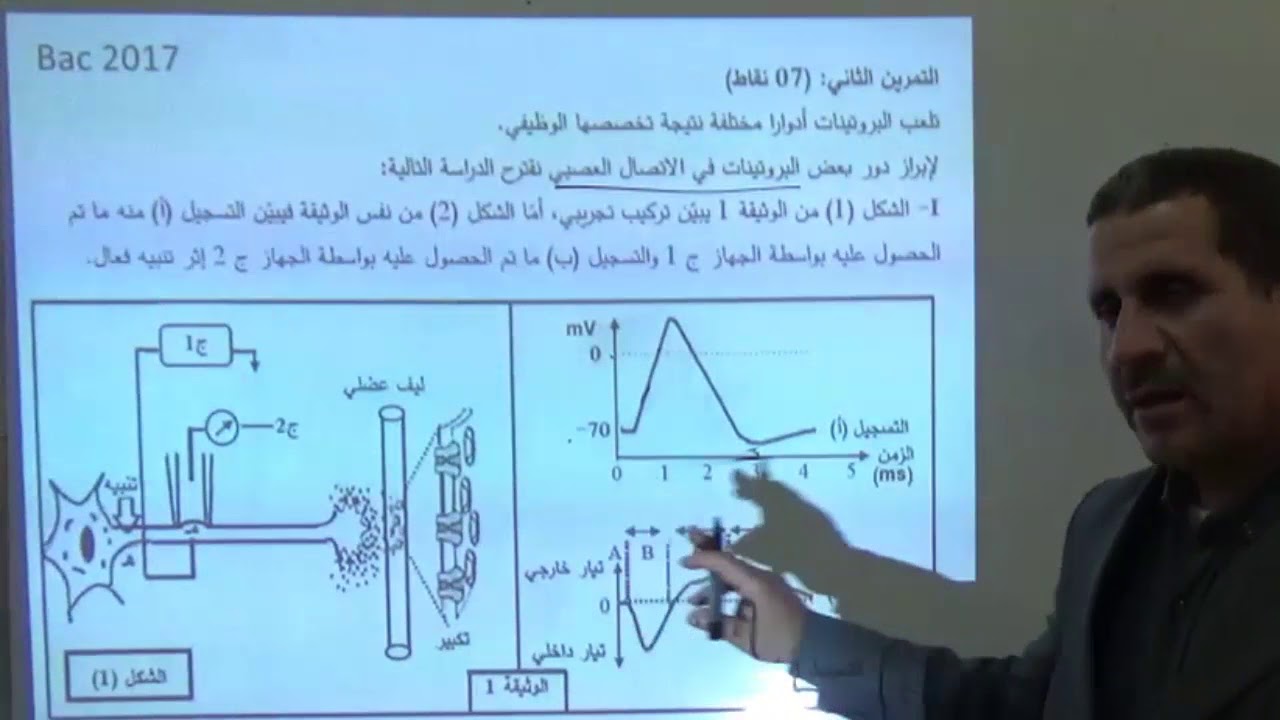 حل تمرين بكالوريا في الاتصال العصبي باك 2017
