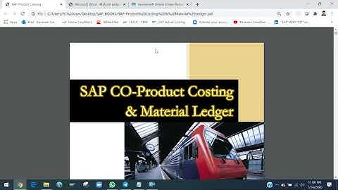 SAP CO Training : Product Costing & Material Ledger Scenarios Introduction