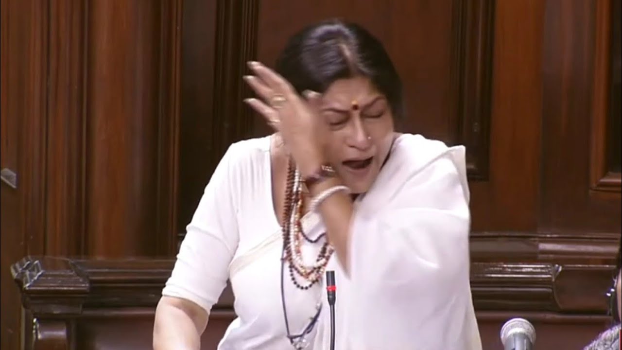 Roopa Ganguly breaks down while speaking in Rajya Sabha
