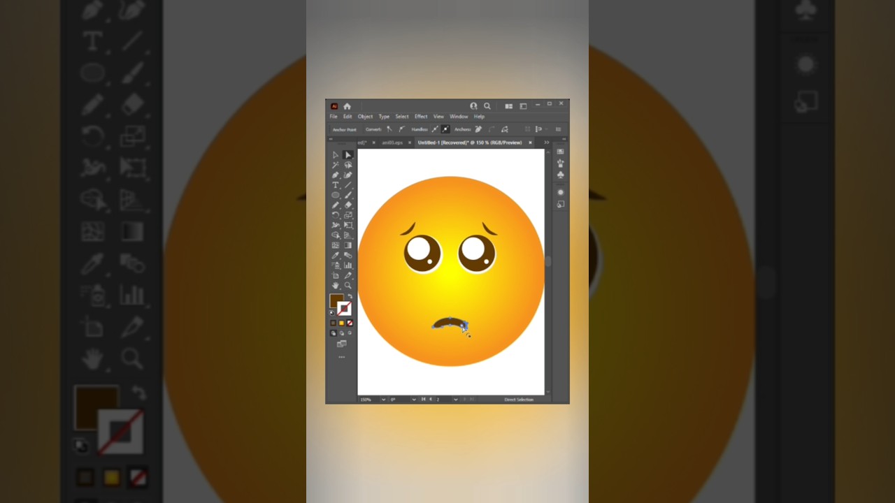 🥺 Emoji Logo Design in Adobe Illustrator tutorial | Cry Emoji