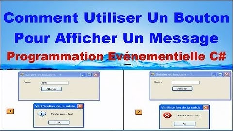 comment utiliser un bouton pour afficher un message En C# Evenementiel(الدرس 1)