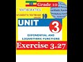 Mathematics Grade 10 Unit 3 Exercise 3 27 Solving Exponential Function MathT 21