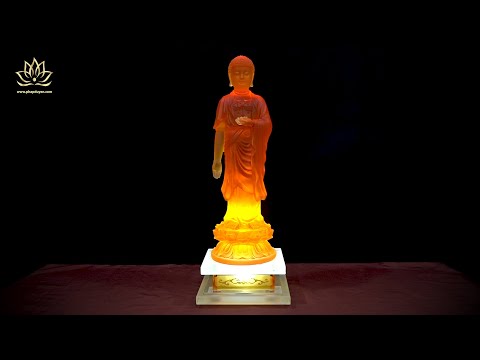 Video Tượng Phật A Di Đà Đứng | Chất Liệu Lưu Ly Vàng | Cao... - youtube