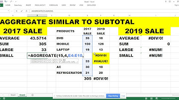 AGGREGATE FUNCTION IN EXCEL| SystemWebTech Online