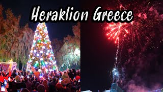 Heraklion Crete, Greece. Over 10,000😱 people gathered 🎄 to see the Christmas tree be lit 🌟