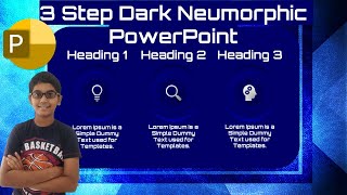 2. 3 Step Neumorphic PowerPoint Infographic Design || PPT Infographics || PProTips
