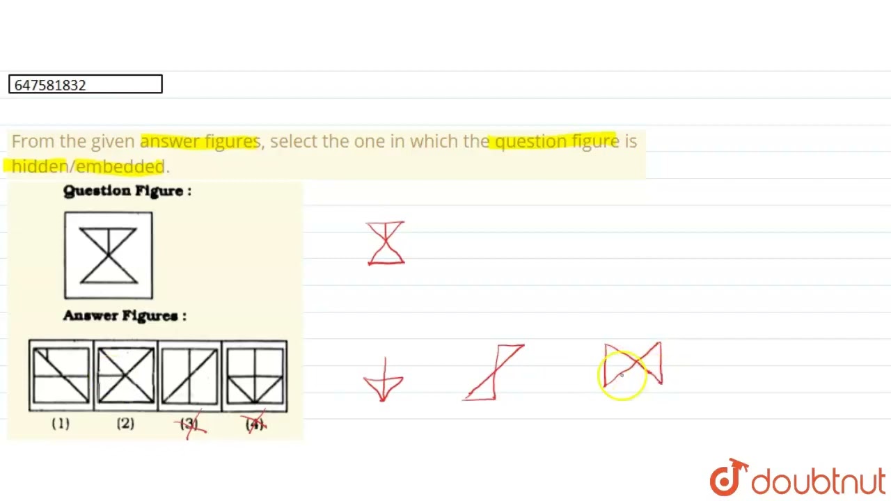 From the given answer figures, select the one in which the question figure is hidden/embedded.  ...