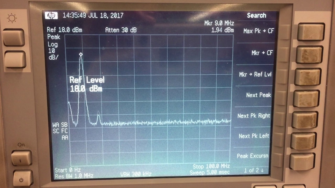 Lab 3- group 5 - Amplitude modulation output from spectrum analyzer ...