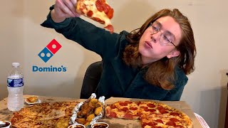 Dominos Pizza & Wings MUKBANG
